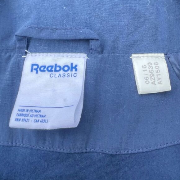 Reebok Mens Nylon Track Top Jacket Hype Sweatshirt Big Logo Navy Blue Red White‎ - Picture 5 of 5